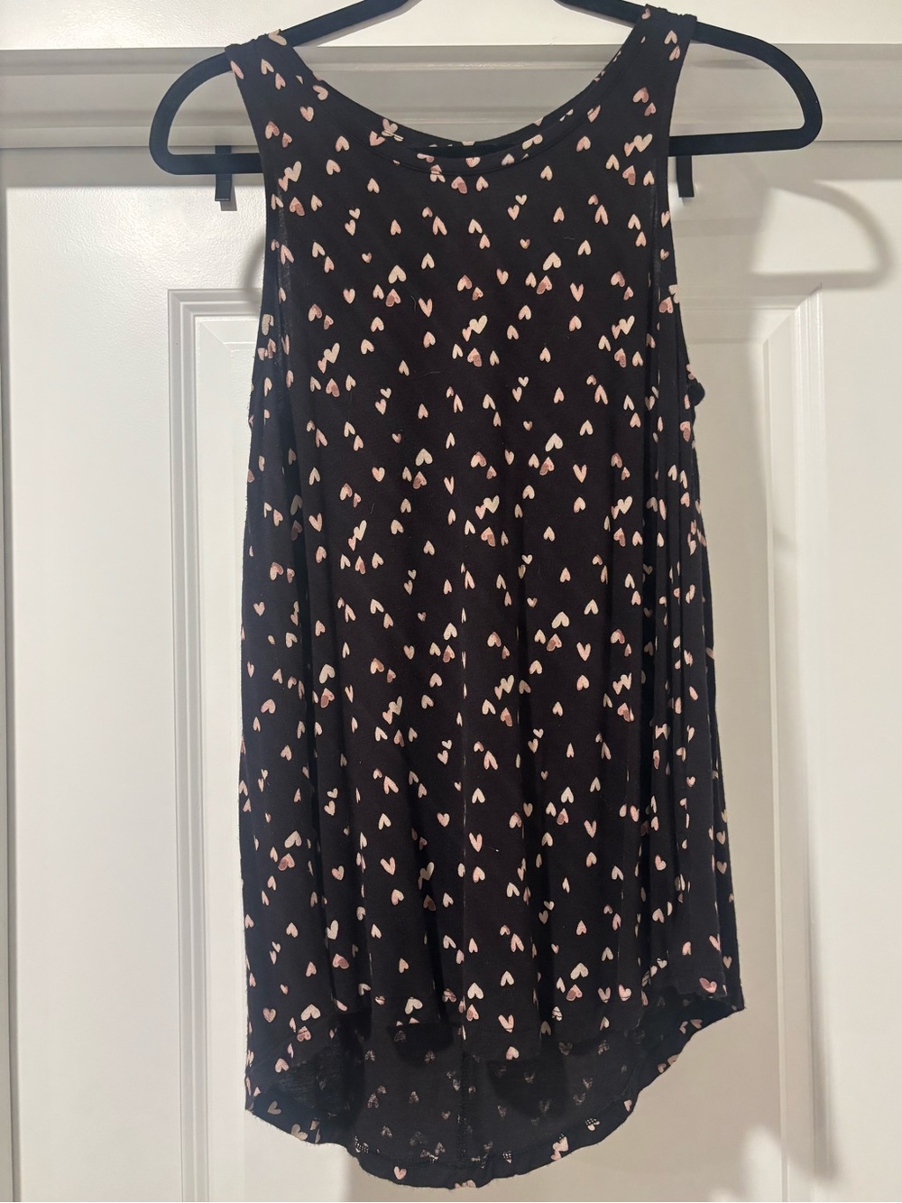 Black Heart Print Women's Tank